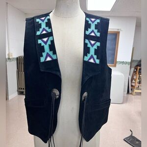 Black Suede Vest with Satin Lining